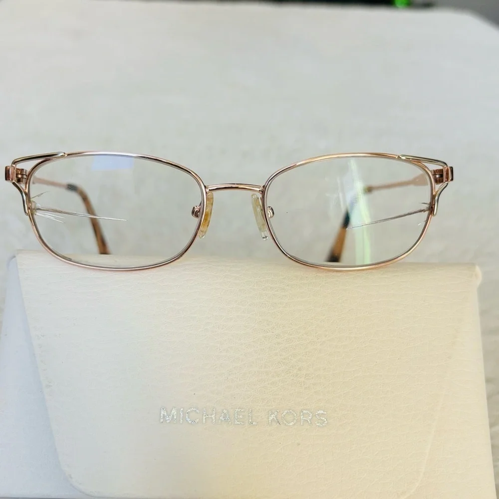 Michael Kors Gold Metal Eyeglasses Prescription Frame with Case